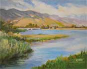 Malibu Lagoon Oil Painting 11 x 14 oil by Karen Winters