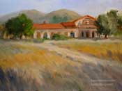 Mission San Antonio de Padua California landscape painting