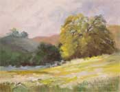 Oak's new spring gown california impressionist landscape oil painting by Karen Winters