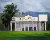 Pasadena Rose Bowl oil painting with soccer field 8 x 10 